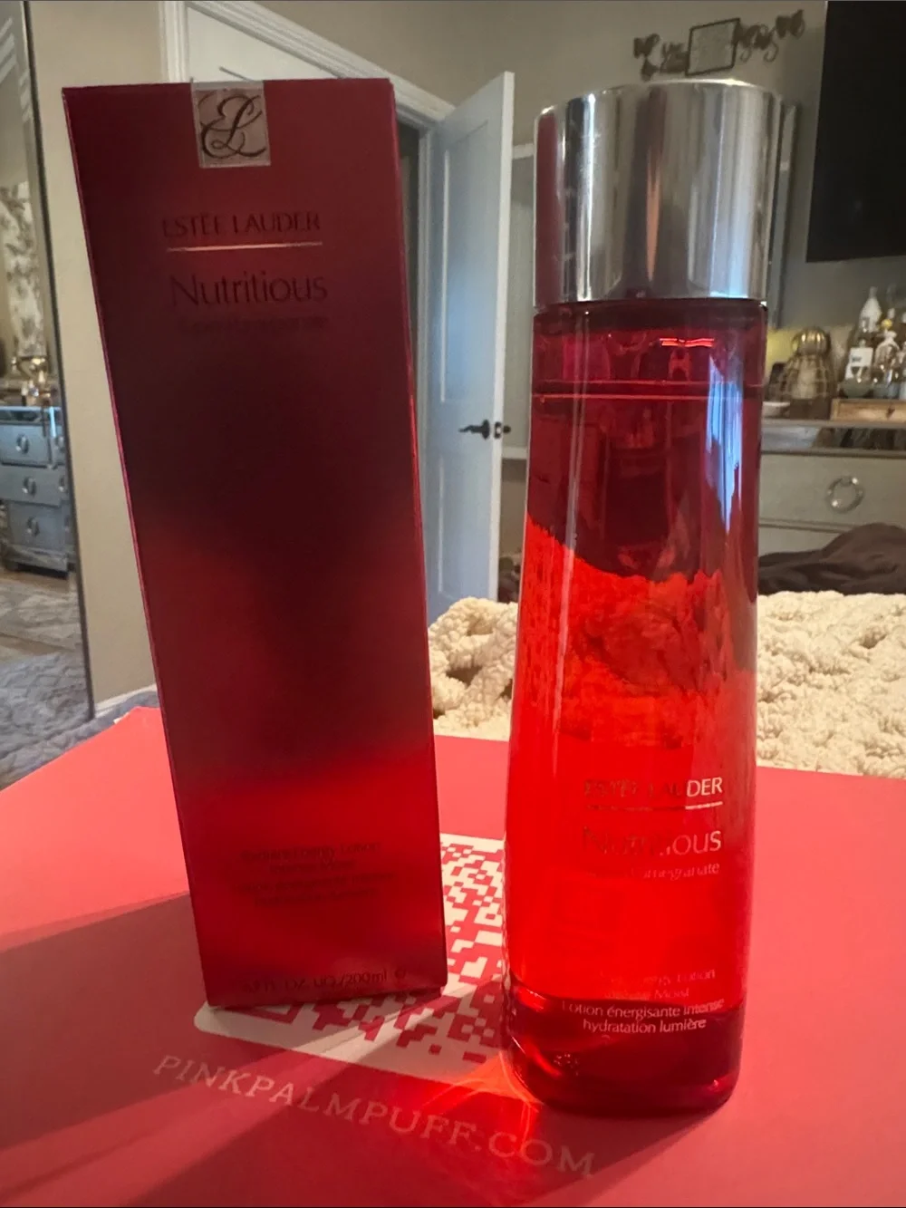Estee Lauder Nutritious Red Hydration Essence - Red and Silver - Picture 1 of 4